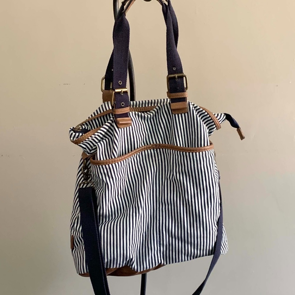 Blue Stripe Messenger Bag